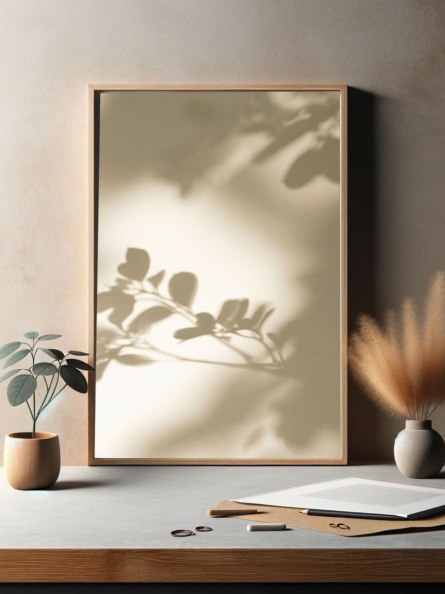 Soft Botanical Shadows Print. — room view 2