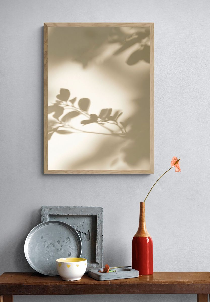 Soft Botanical Shadows Print. — room view 3