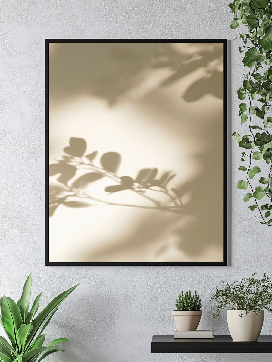 Soft Botanical Shadows Print. — room view 4