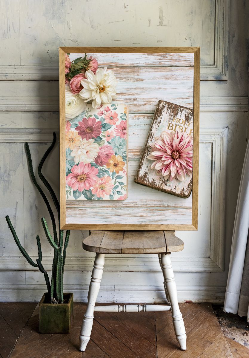 Pastel Floral Still Life Print. — room view 1