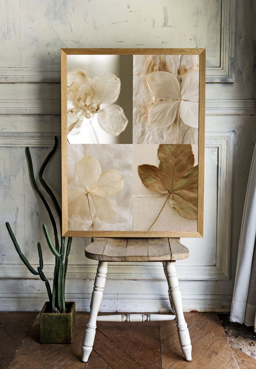 Pressed Hydrangea Botanical Print. — room view 1