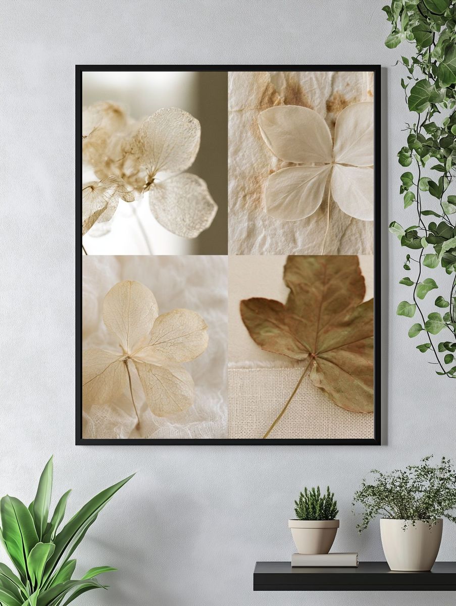 Pressed Hydrangea Botanical Print. — room view 4