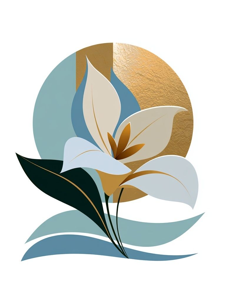 Abstract Lily Botanical Print. poster detail