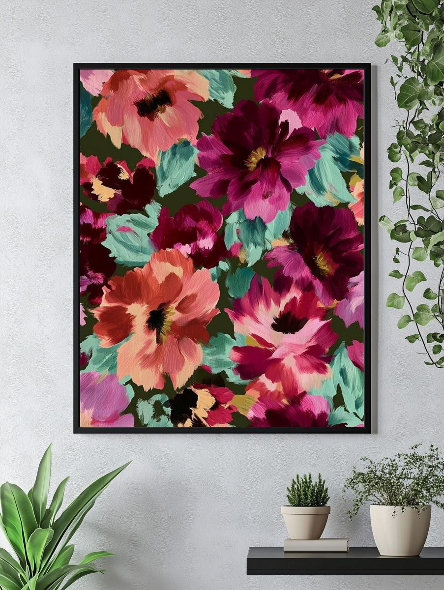 Floral Brushwork Botanical Print. — room view 4