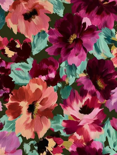 Floral Brushwork Botanical Print.