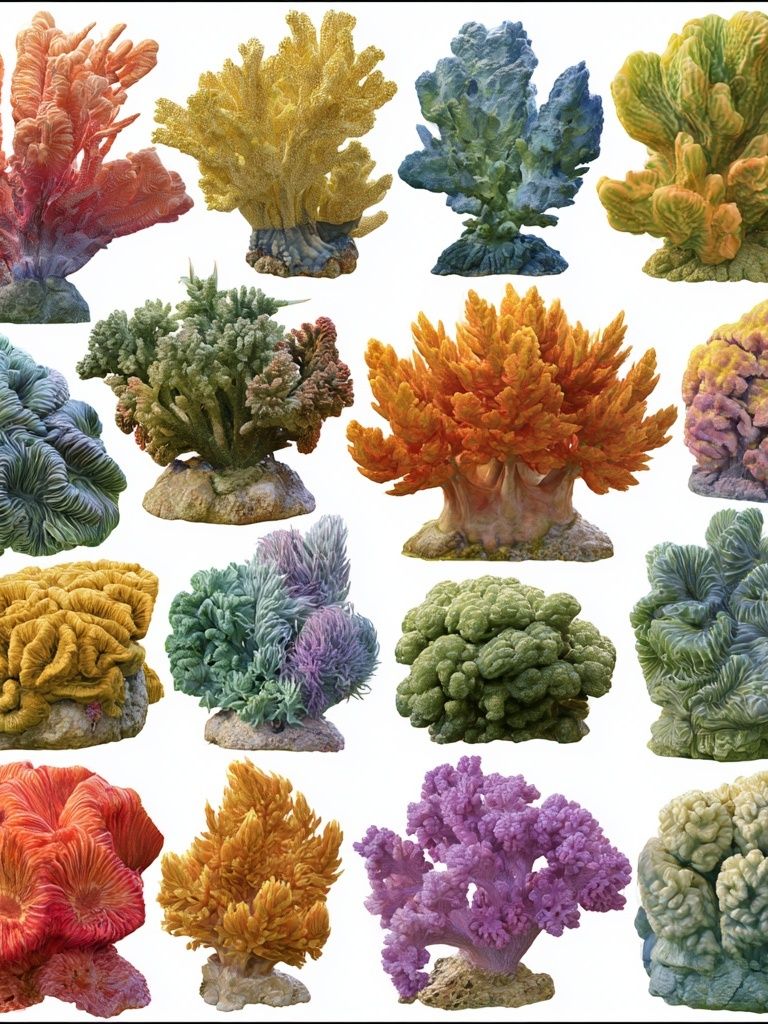 Colorful Coral Reef Illustration Poster. poster — botanical art