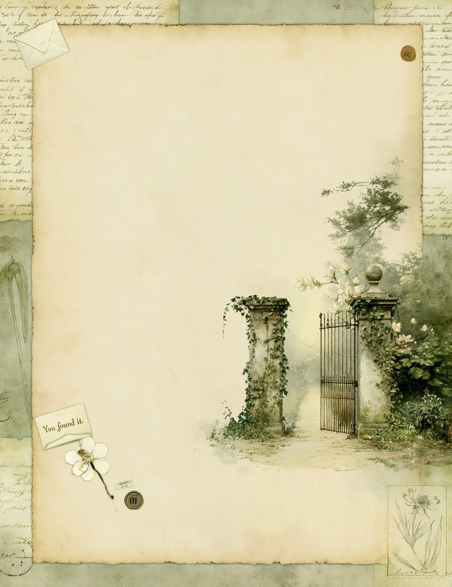 Vintage Garden Gate Poster. poster detail