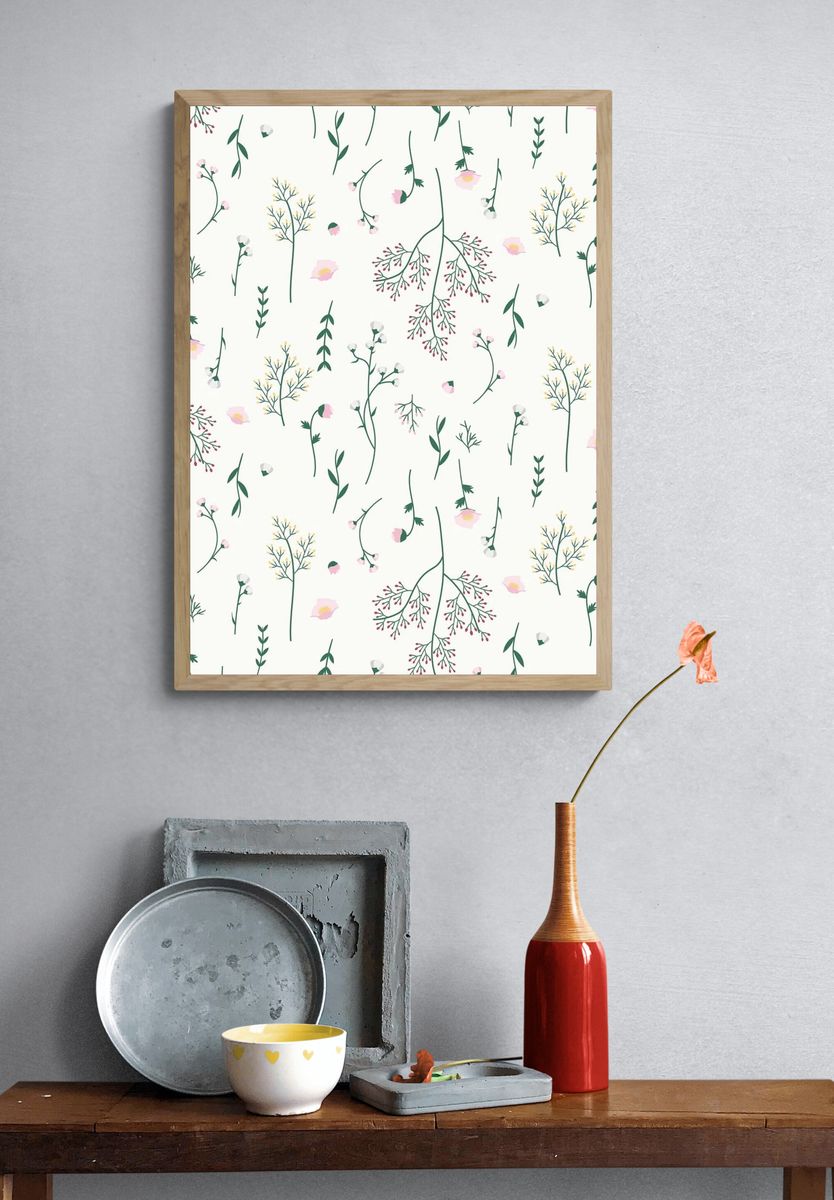 Iridescent Crystal Flower Poster. — room view 3