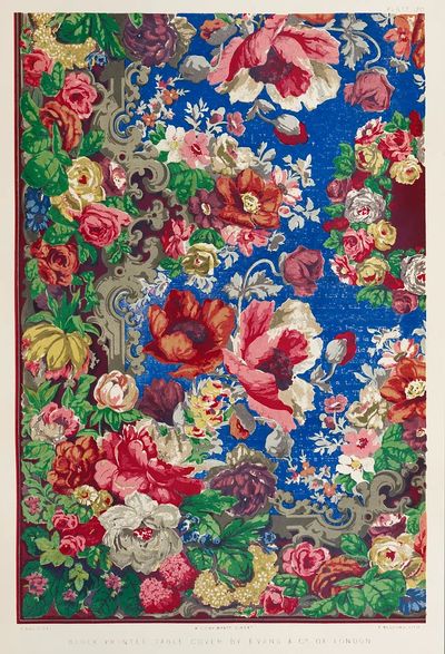 Block printed table cover Industrial.