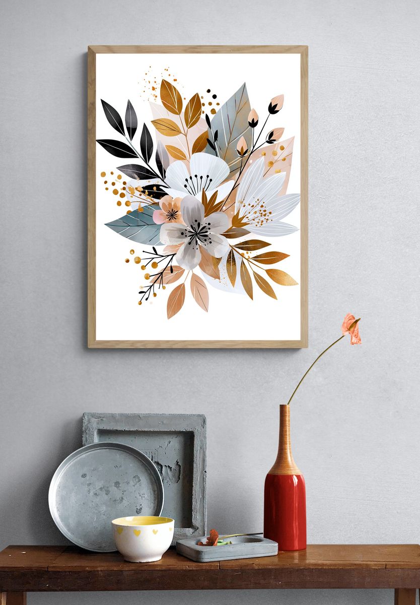 Botanical Floral Bouquet Print. — room view 3