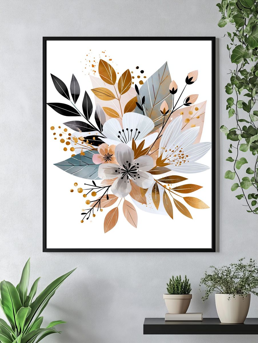 Botanical Floral Bouquet Print. — room view 4