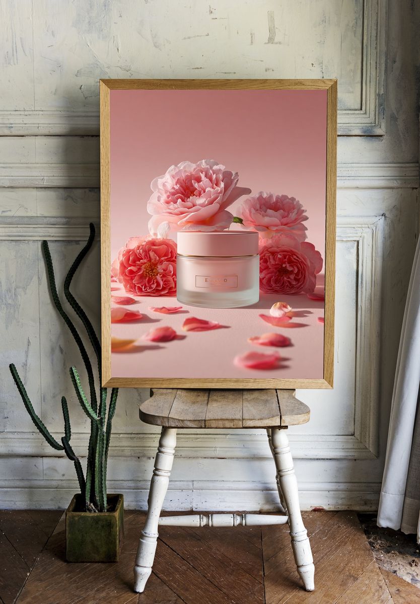 Pink Peony Still Life Poster. — room view 1