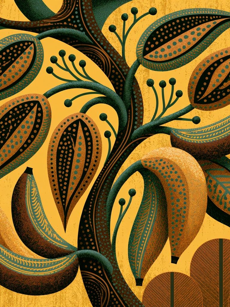 Tropical Leaf Pattern Print. poster detail