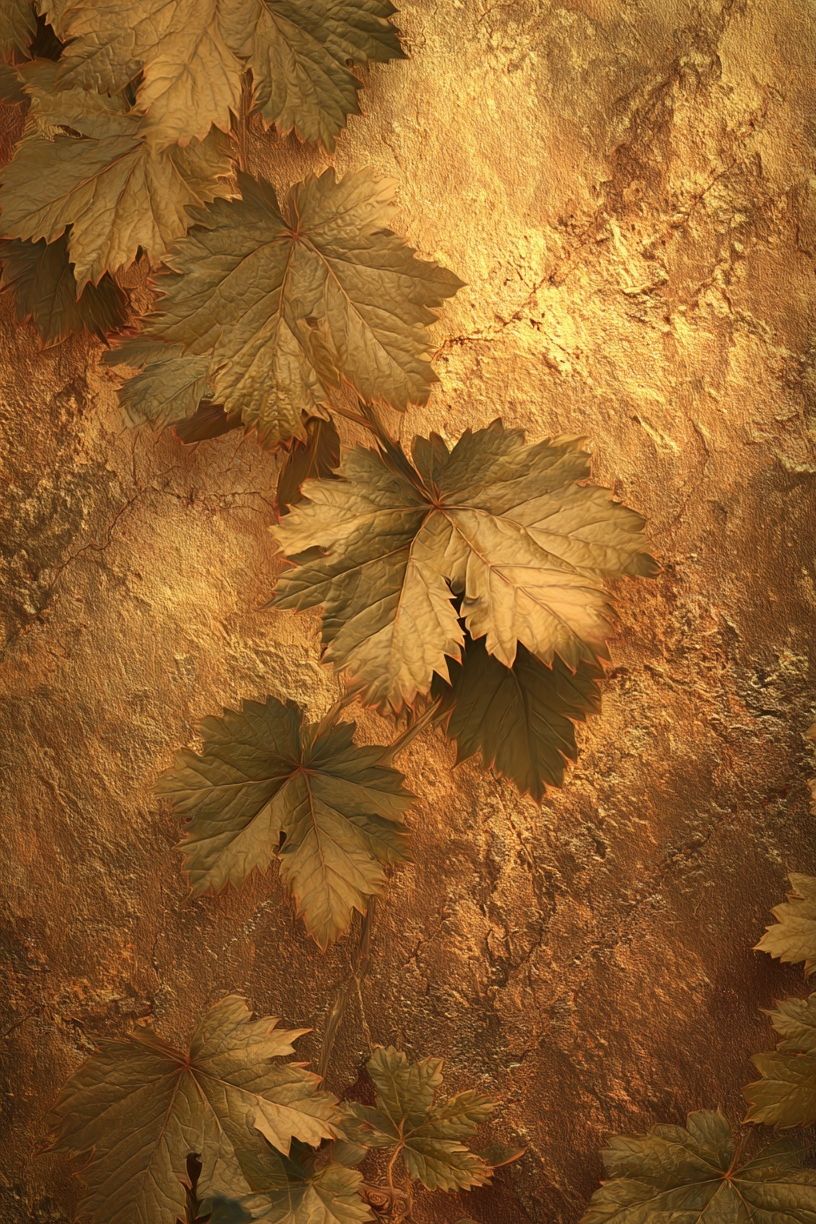 Golden Maple Leaves Botanical Print. poster — botanical art