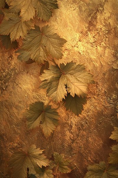 Golden Maple Leaves Botanical Print. poster print
