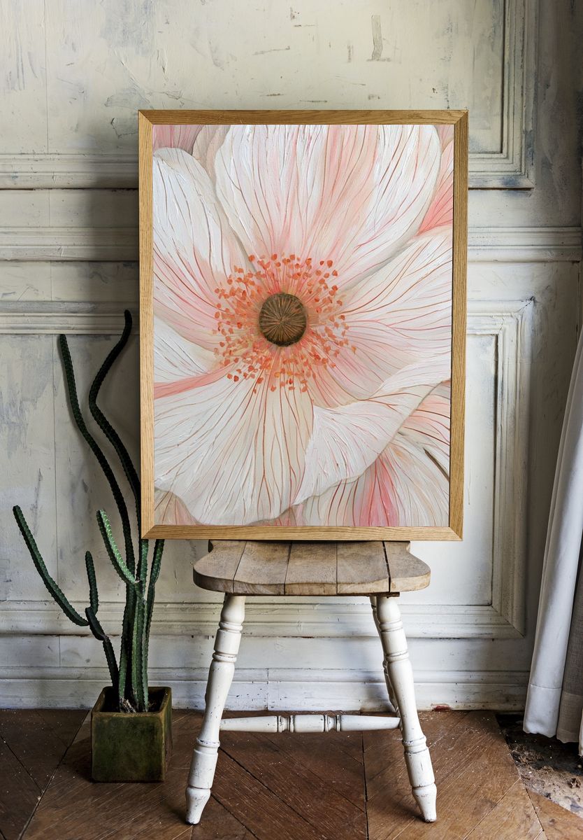Blush Peony Bloom Print. — room view 1