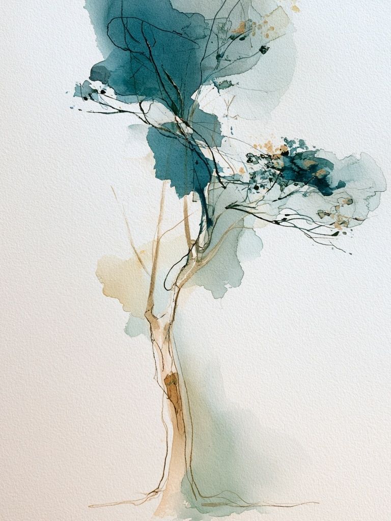 Abstract Tree Watercolor Print. poster — botanical art