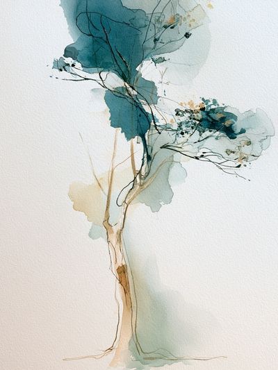 Abstract Tree Watercolor Print.