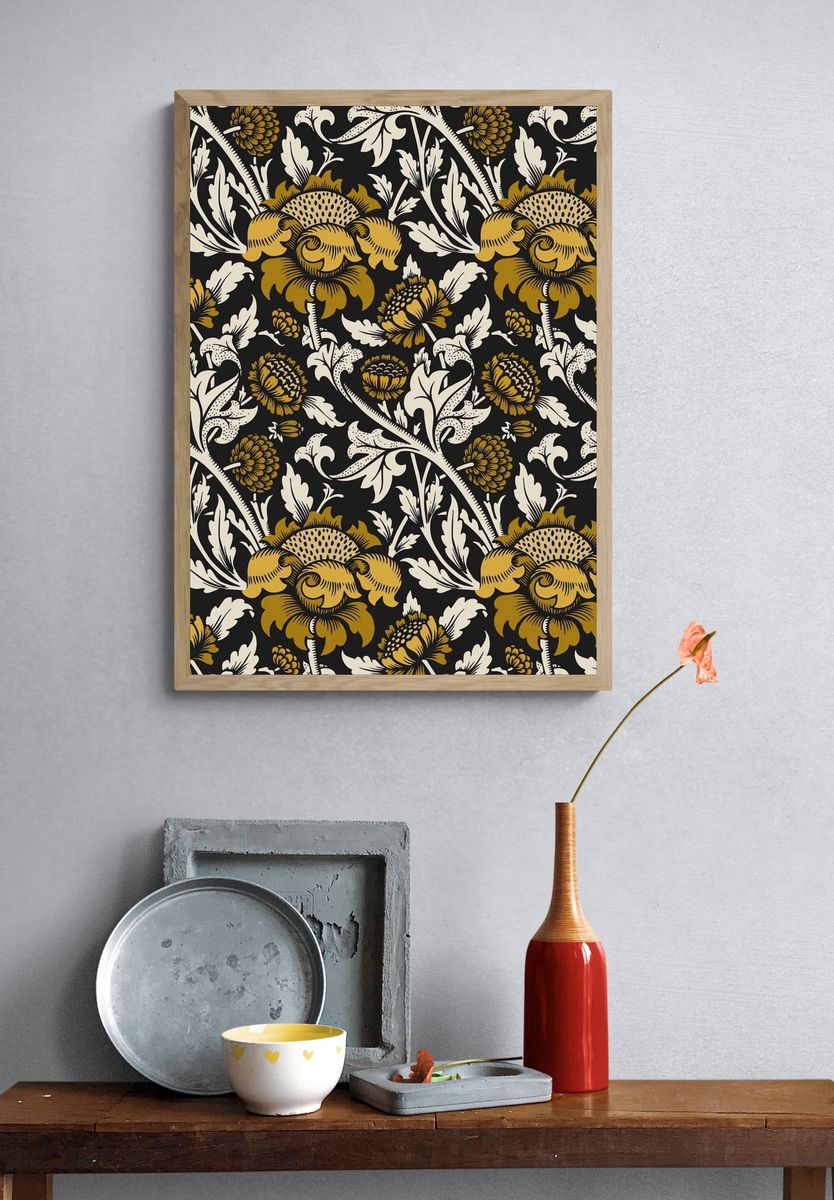 Vintage floral ornament seamless pattern. — room view 3