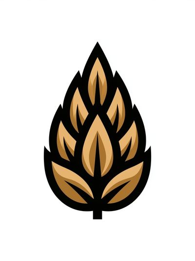 Golden Leaf Emblem Minimalist Poster.