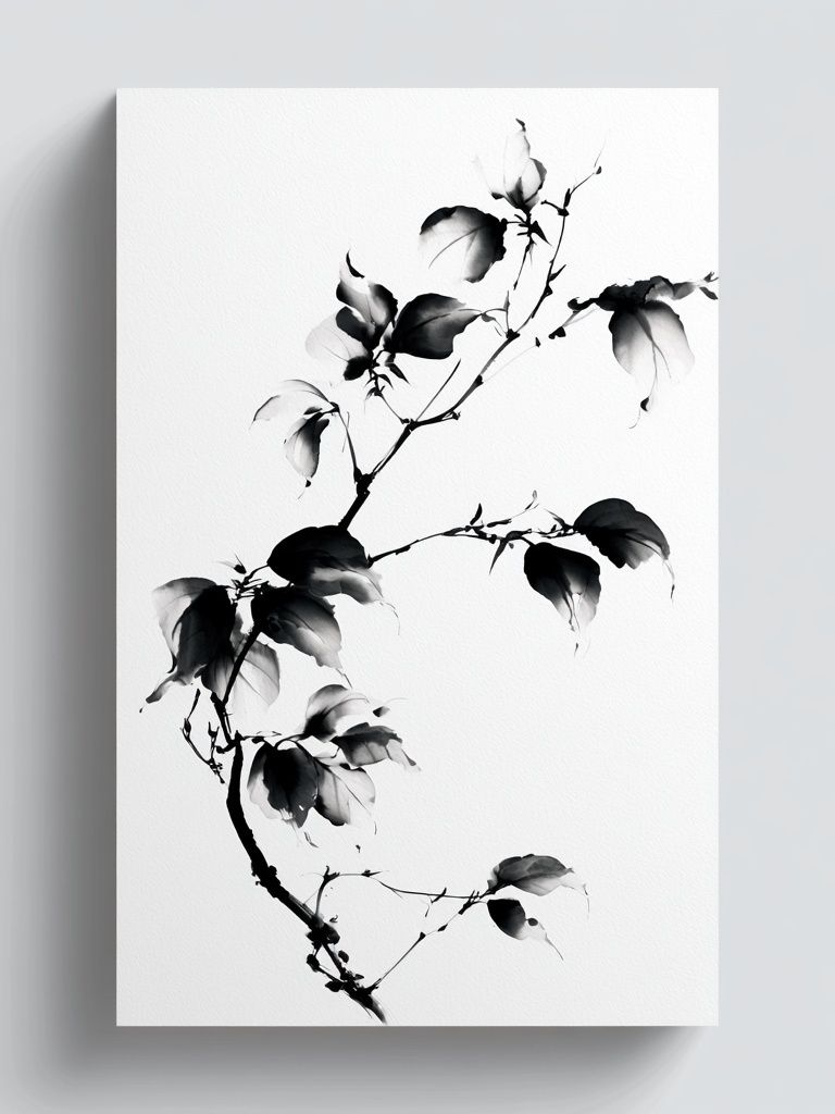 Ink Branch Botanical Print. poster — botanical art