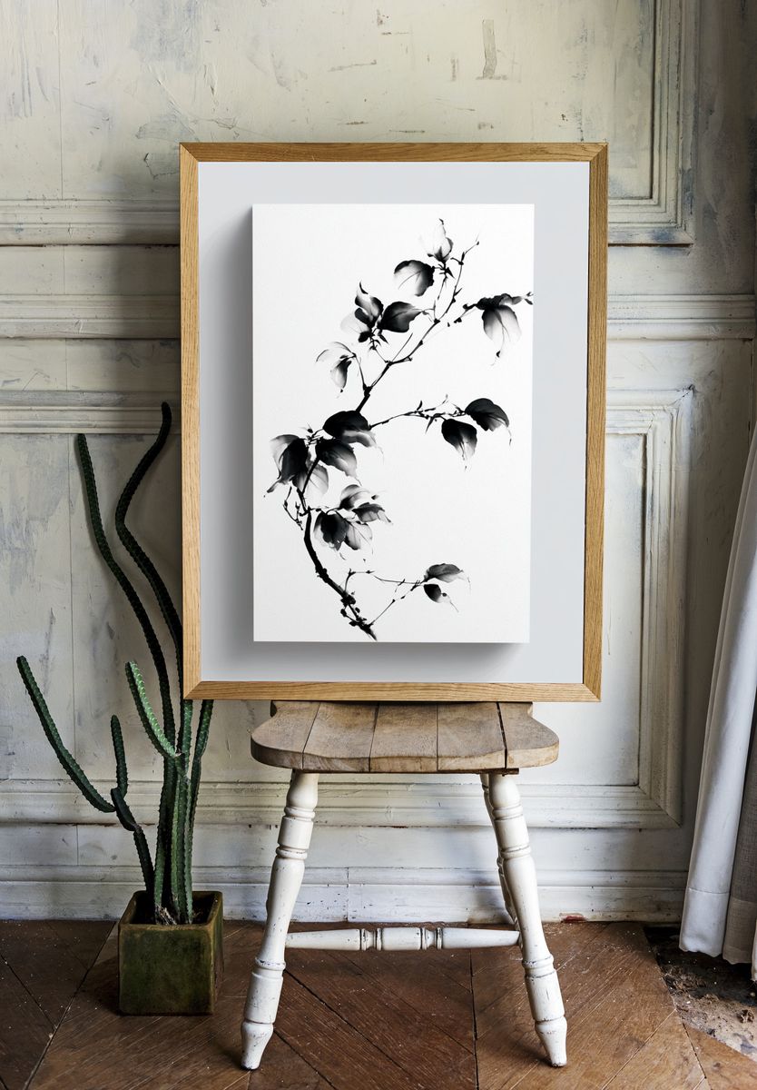 Ink Branch Botanical Print. — room view 1