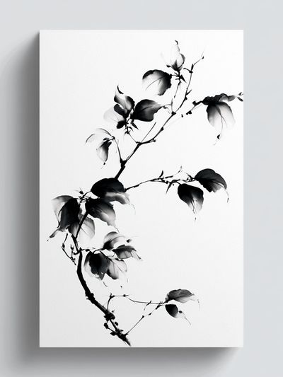 Ink Branch Botanical Print. poster