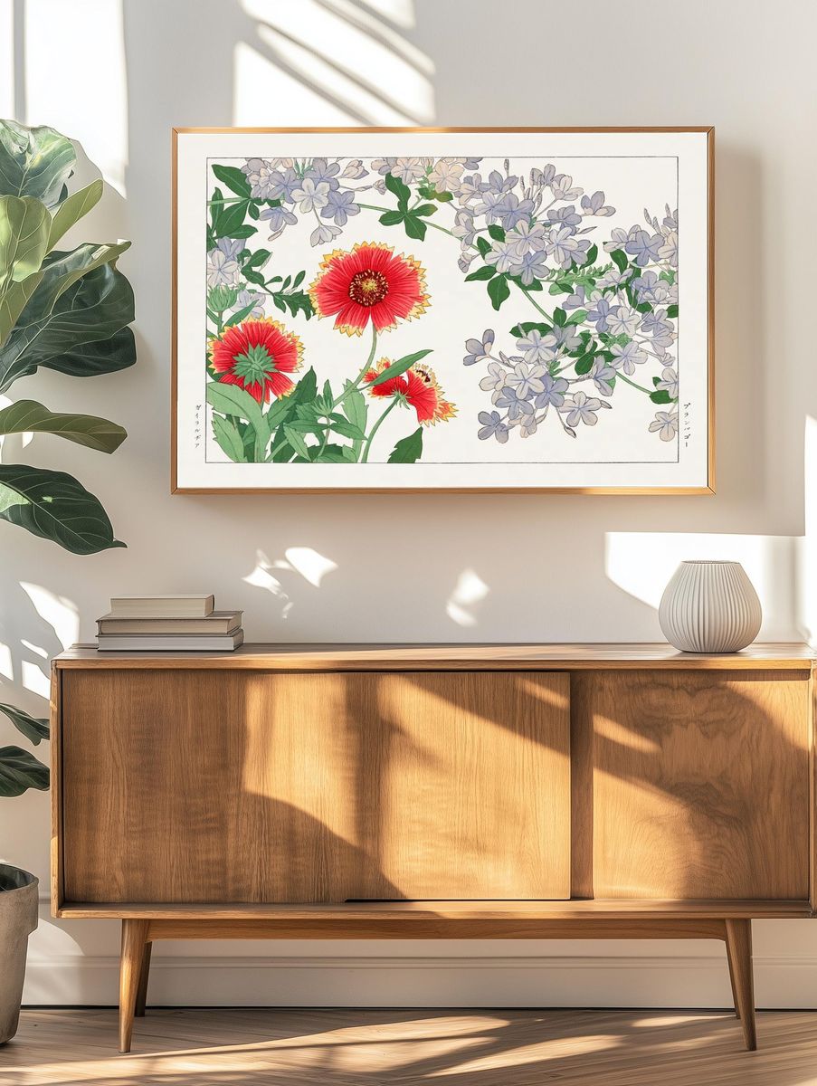 Floral Botanical Illustration Poster. — room view 3