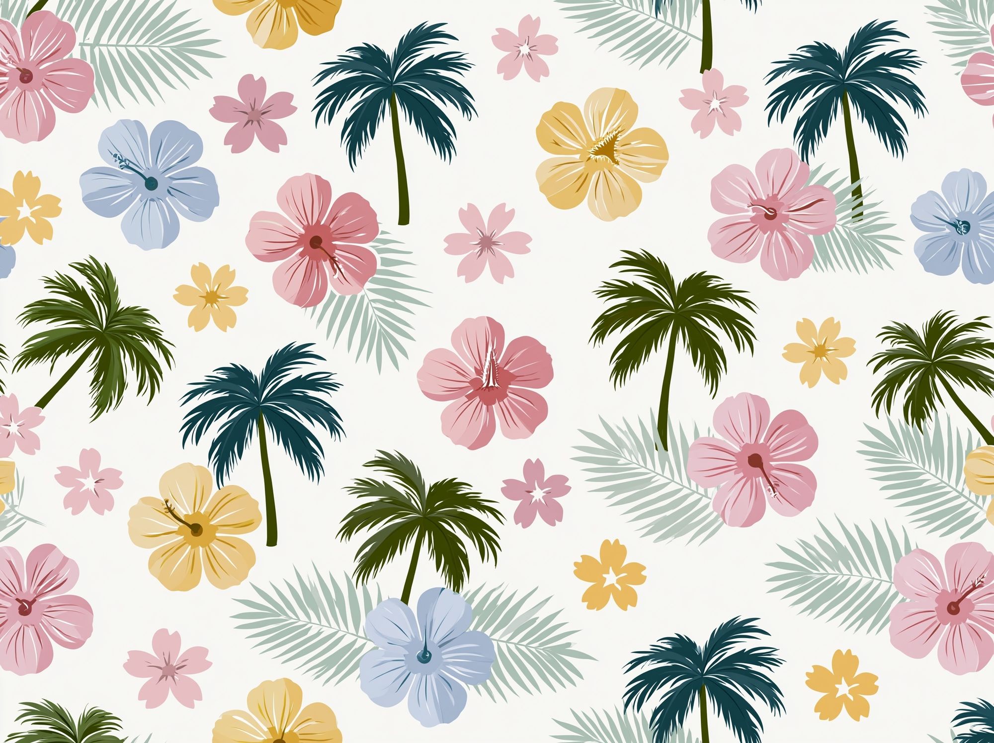 Tropical Floral Pattern Print. poster detail
