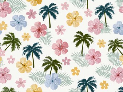 Tropical Floral Pattern Print.