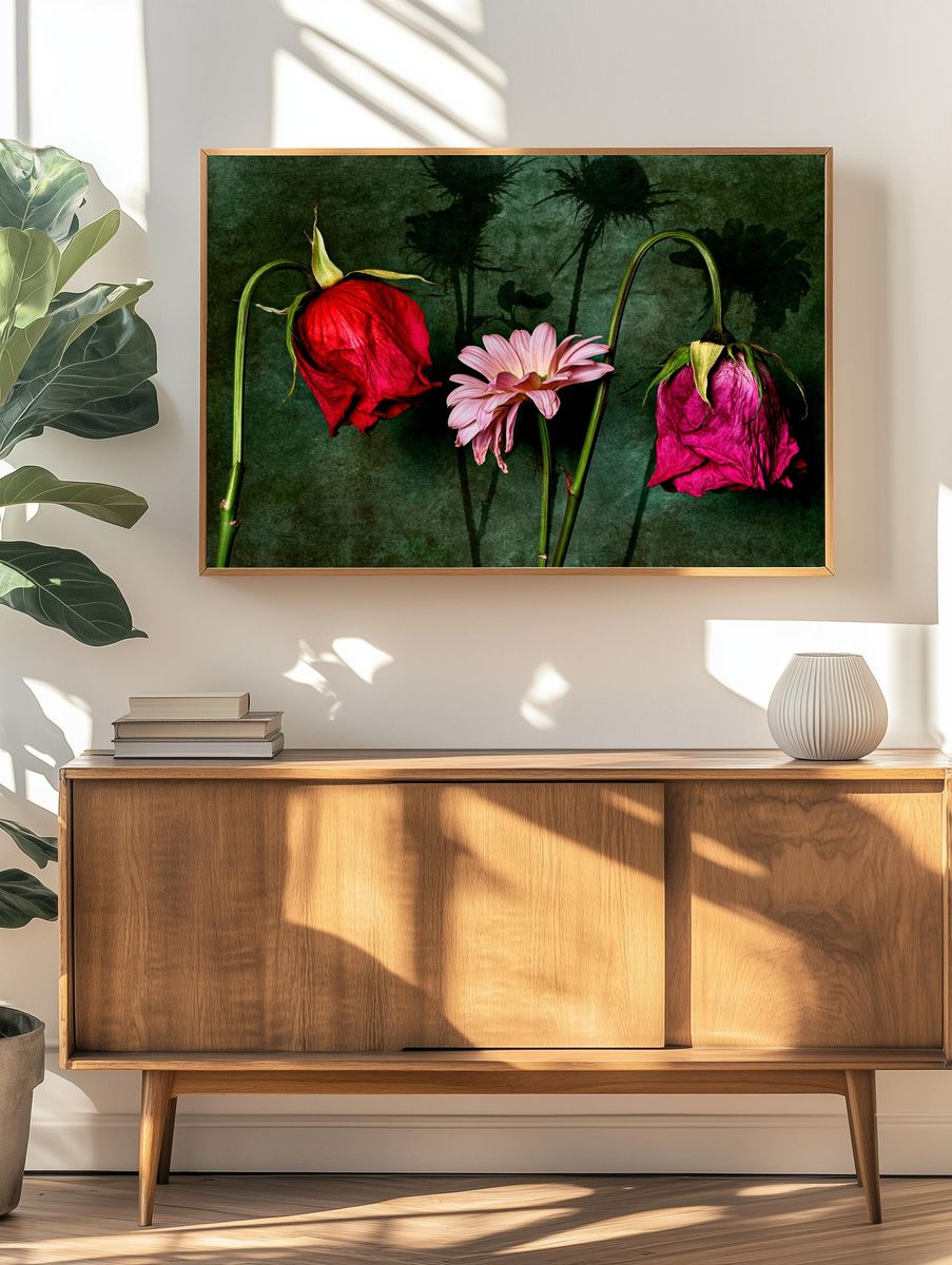 Wilted Flowers Botanical Print. — room view 3