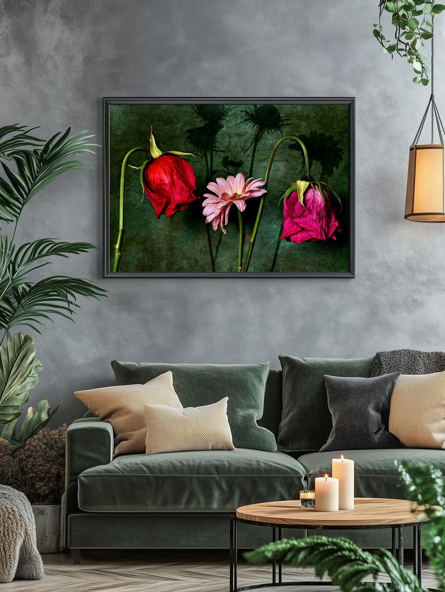 Wilted Flowers Botanical Print. — room view 4