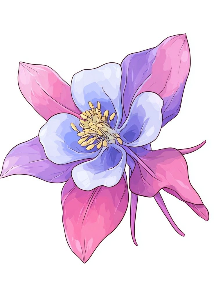 Pastel Flower Illustration Poster. poster — botanical art