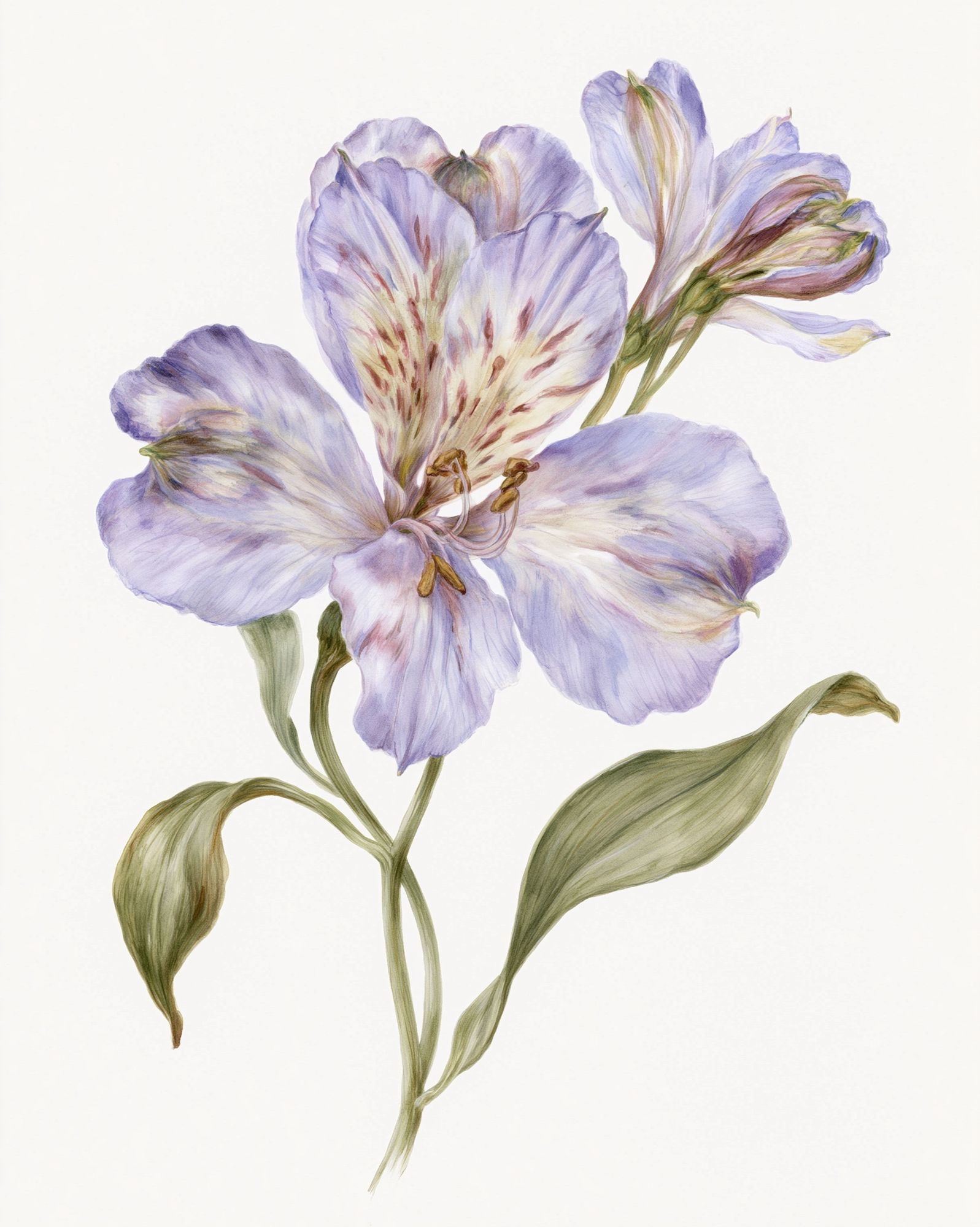 Lilac Alstroemeria Botanical Print. poster detail