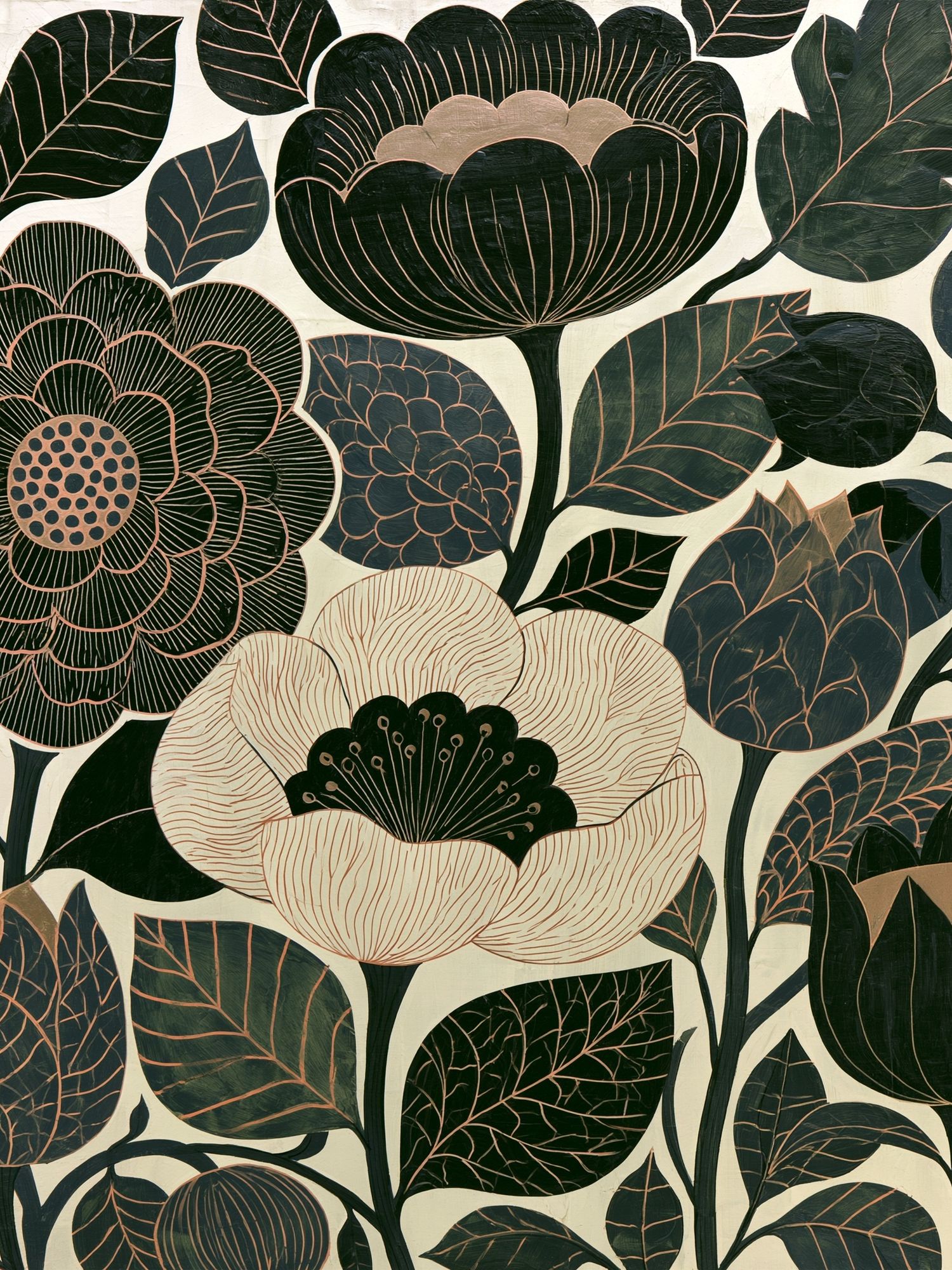 Dark Floral Botanical Poster. poster detail