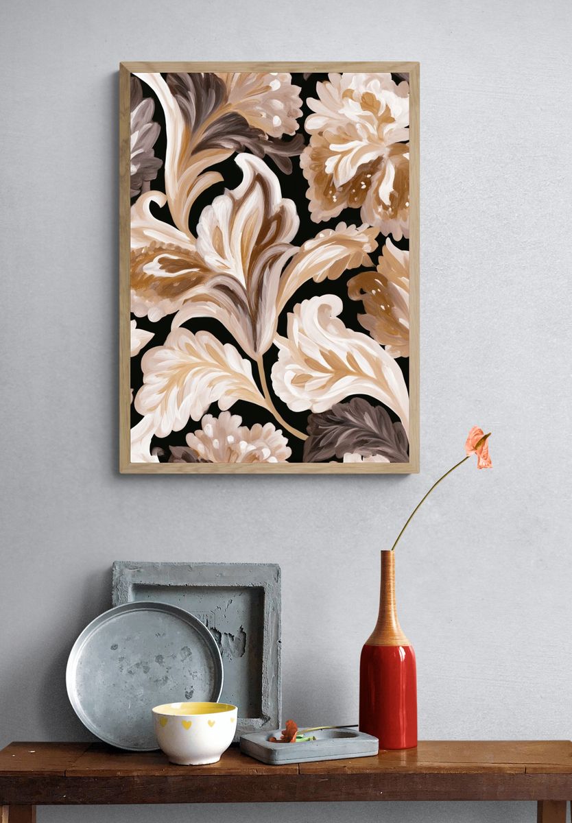 Botanical Floral Pattern Print. — room view 3