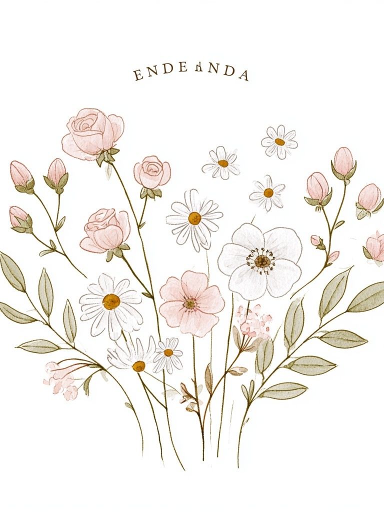 Endenda Floral Watercolor Print. poster detail