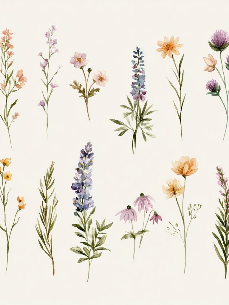 Wildflower Botanical Print. poster detail