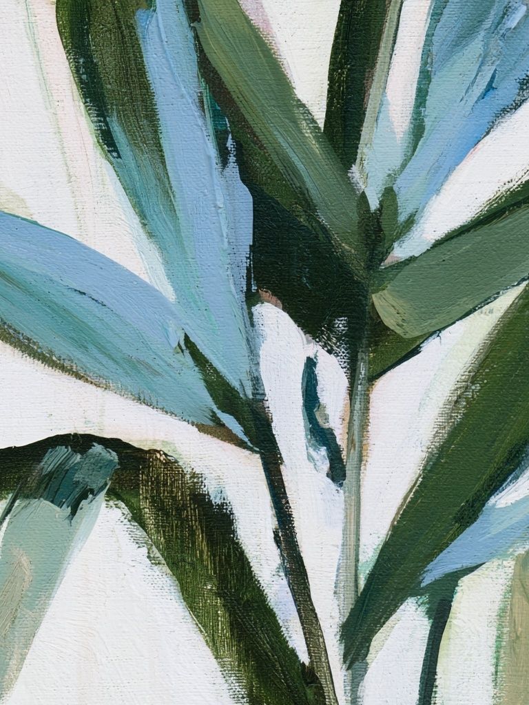Blue Green Palm Leaves Poster. poster — botanical art