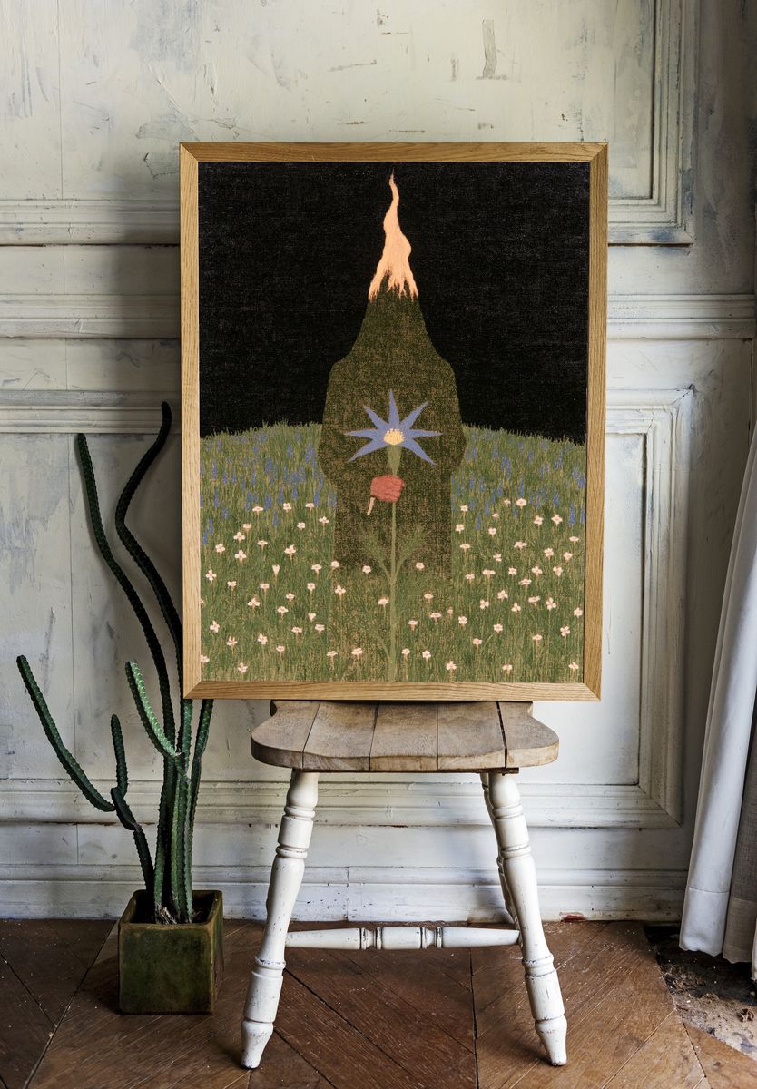 Floral Figure in Meadow Print. — room view 1
