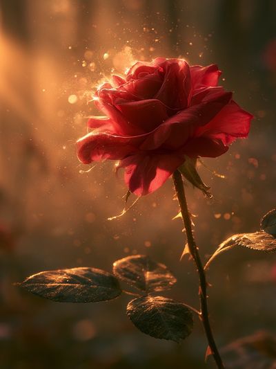 Golden Rose Bloom Poster. poster