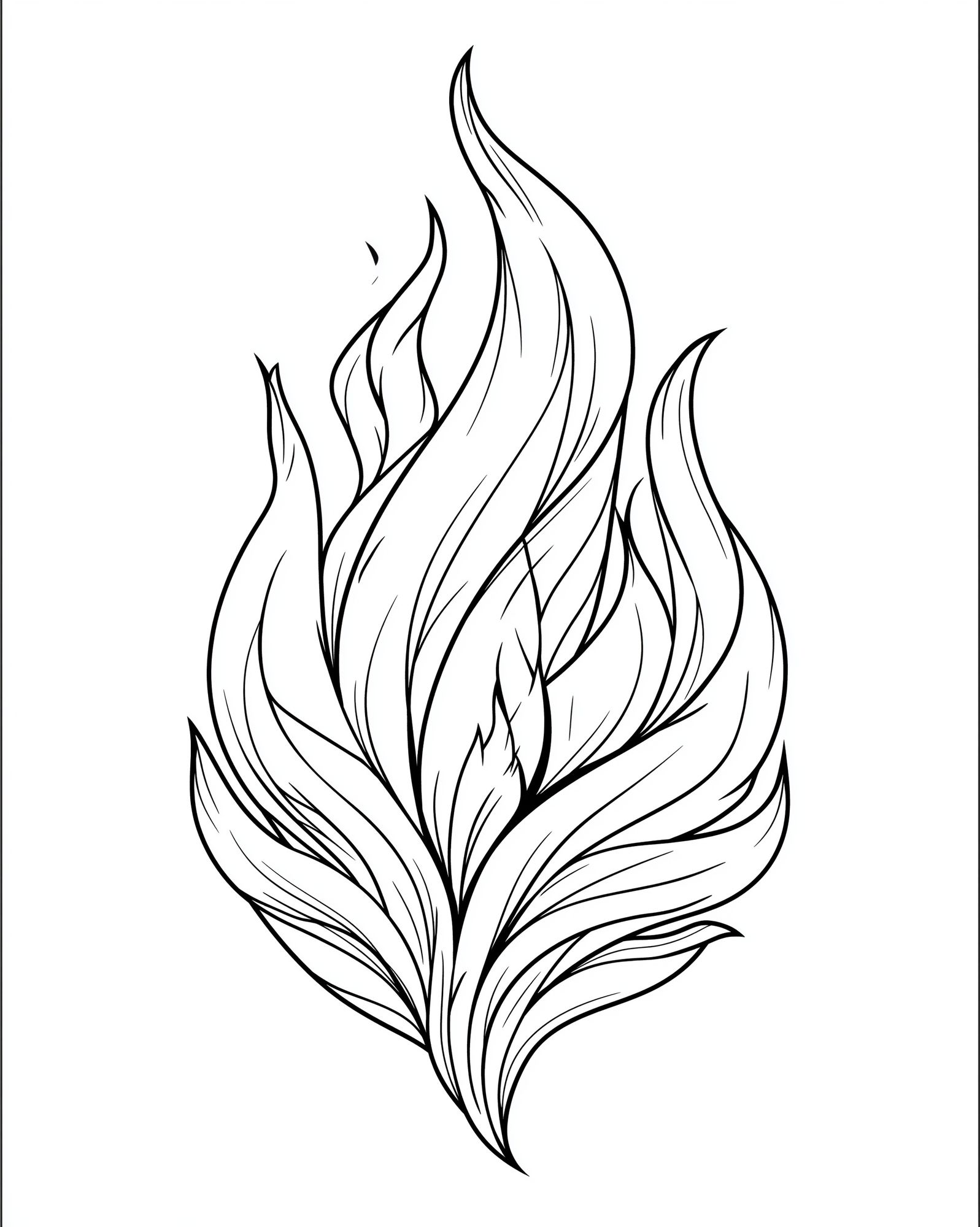 Flame Leaf Line Art Poster. poster detail