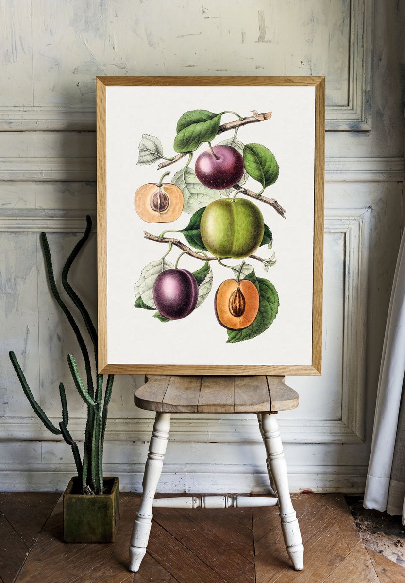 Plum Branch Botanical Print room preview