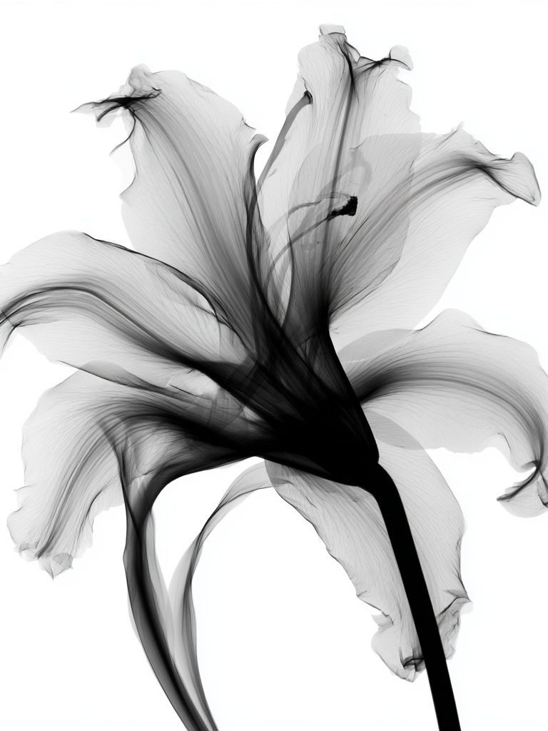 Monochrome Lily Abstract Print. poster detail