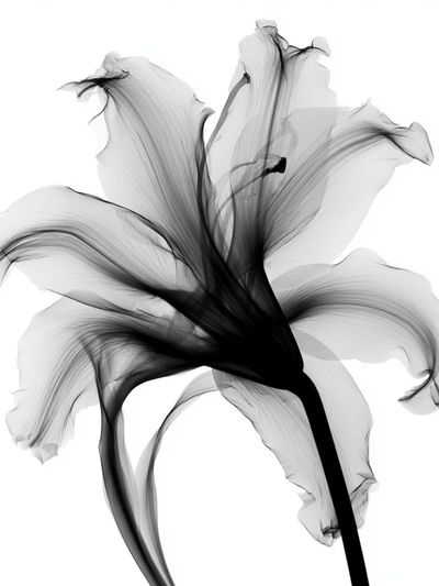Monochrome Lily Abstract Print. poster