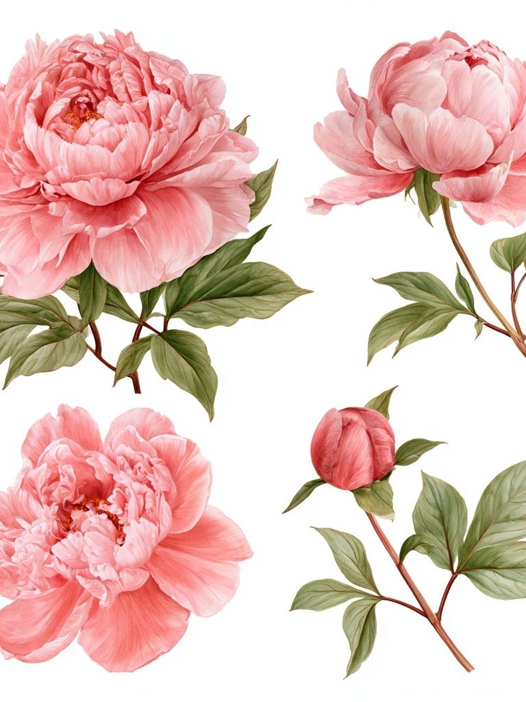 Pink Peony Botanical Print. poster — botanical art