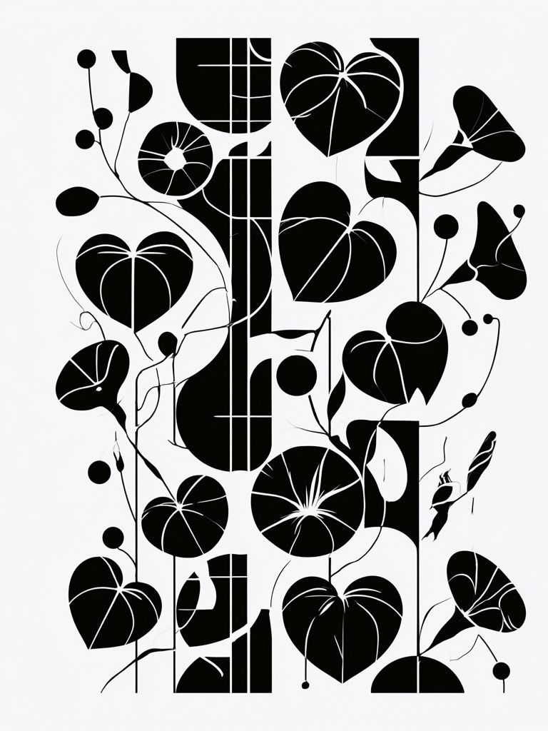 Abstract Botanical Black White Poster. poster — botanical art