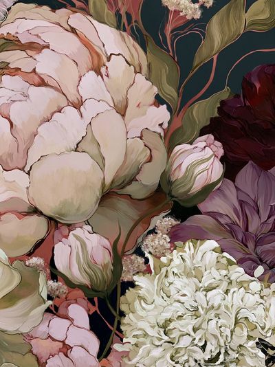 Peony Bloom Botanical Poster.