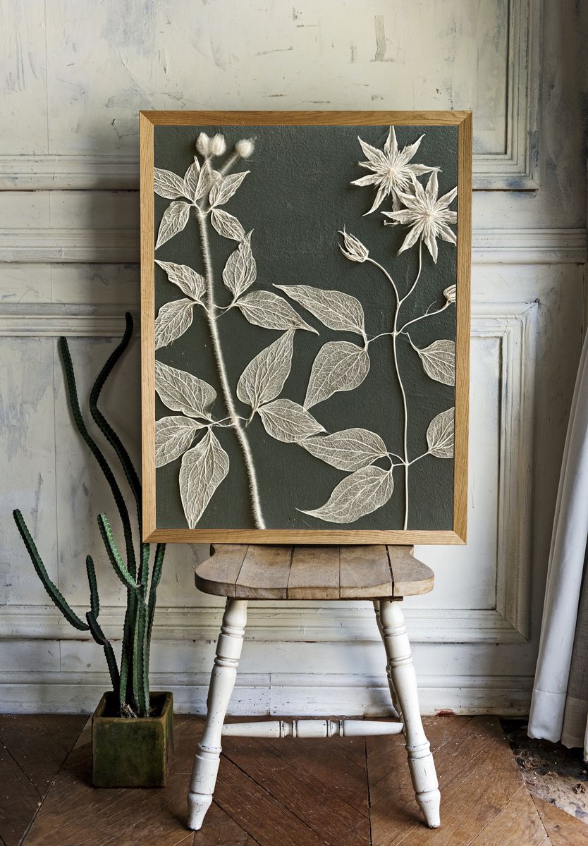 Pressed Botanical Leaves Print. room preview