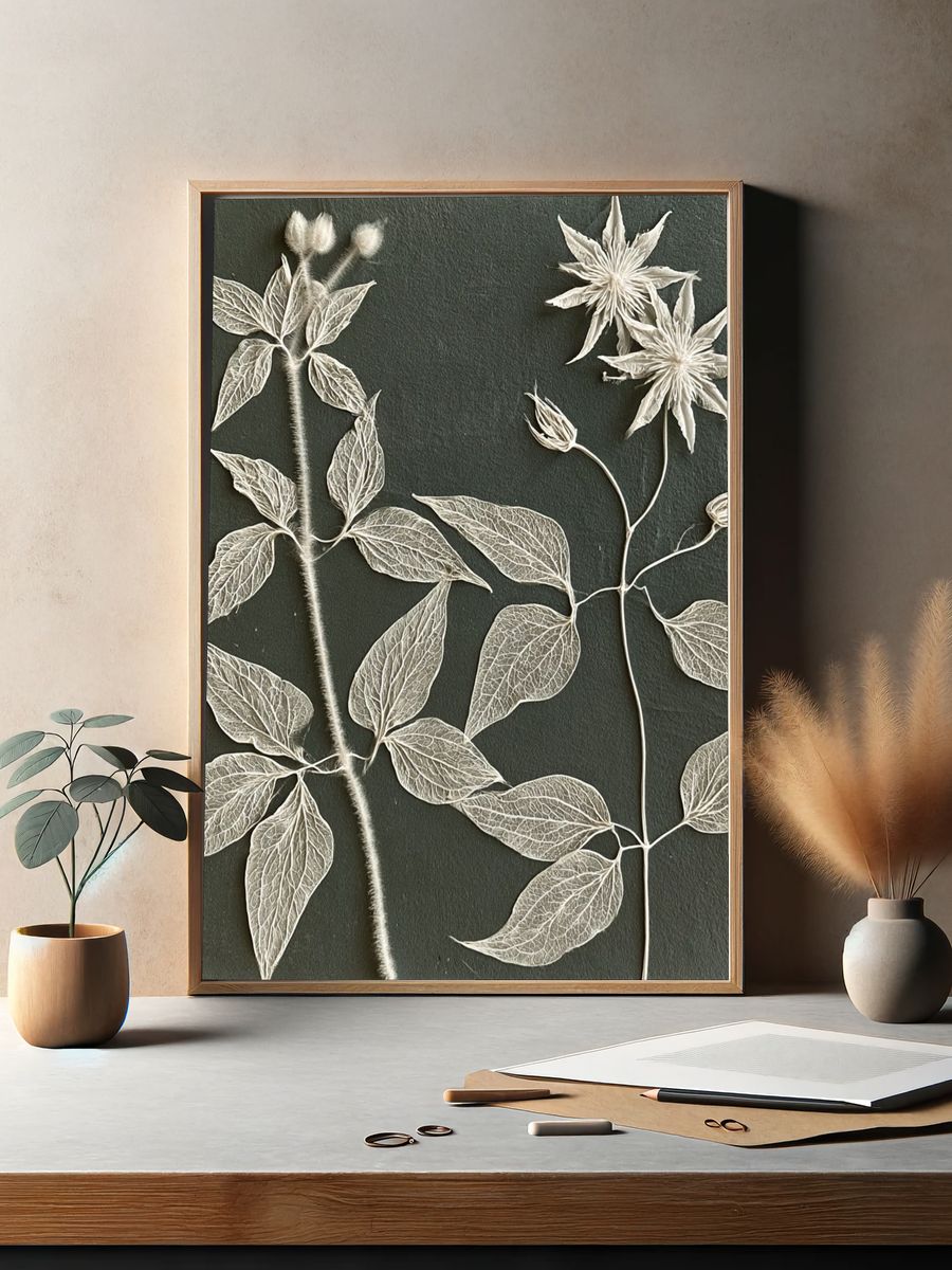 Pressed Botanical Leaves Print. — room view 2